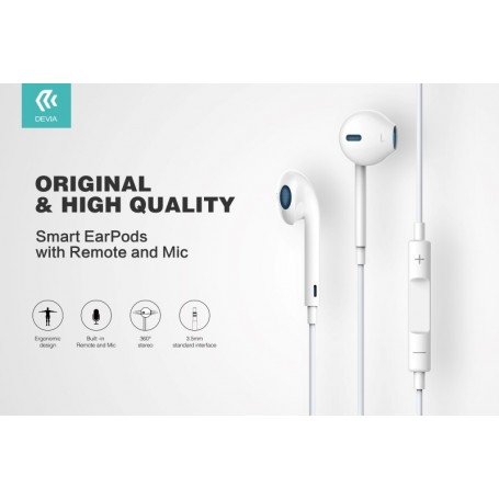 AURICOLARI CON MIC E CONTROLLO EARPODS 1.2 MT BIANCO